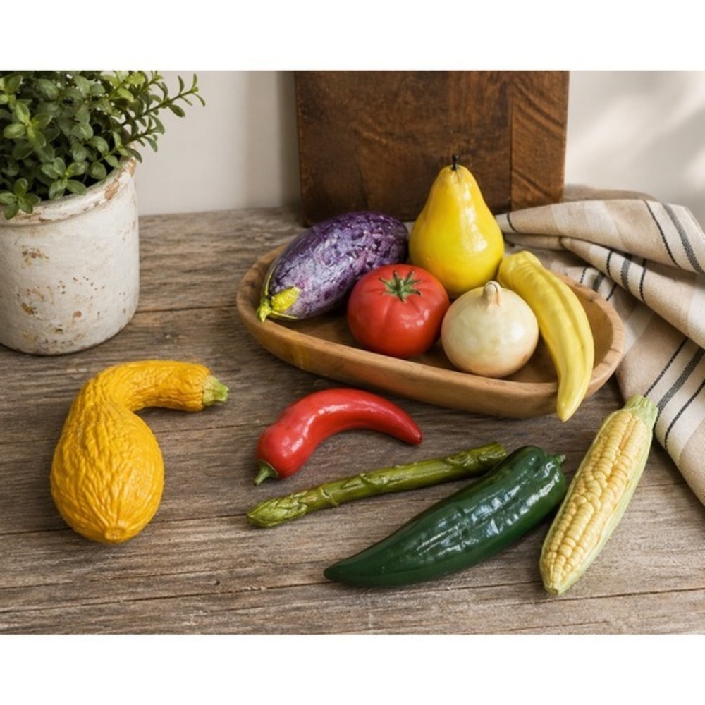 MCM Faux Food Vegetables Set Ceramic‎ Paper Mache Realistic Kitchen Decor Props